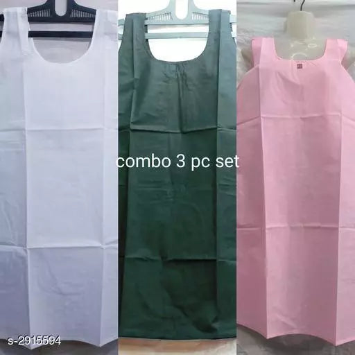 Women Pack of 3 Green Cotton Camisoles
