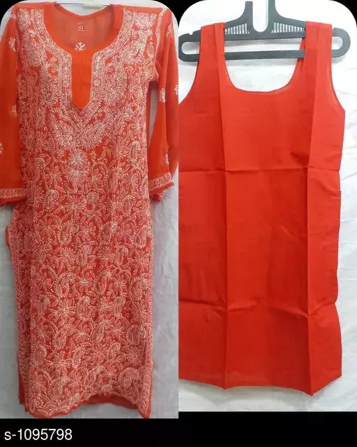 Attractive Chiffon Georgette Chikankari Kurti