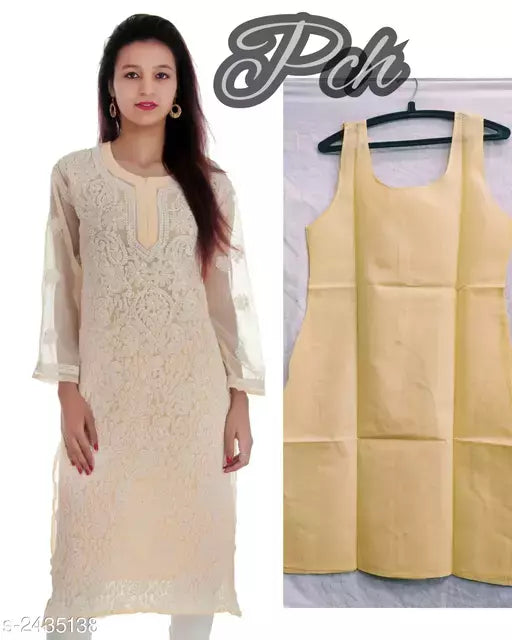 Women Georgette Chikankari Kurti