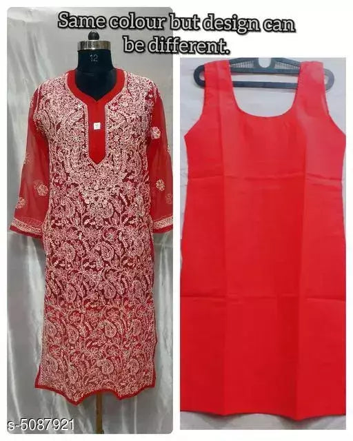 Women's Chikankari Chiffon Kurti