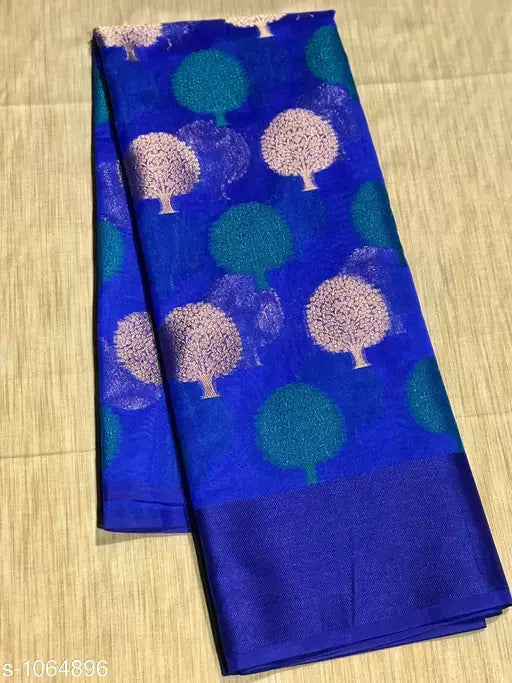 Trendy Banarasi Cotton Silk Zari Work Saree