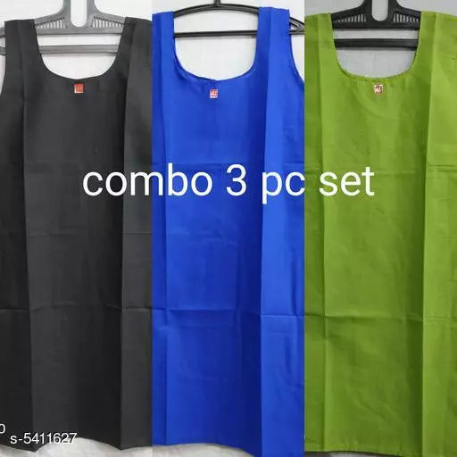Comfy Women's Cotton Solid Long Camisoles Slip (Pack Of 3)