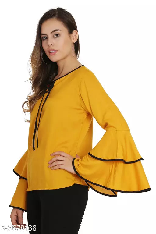 Women Yellow Printed Top