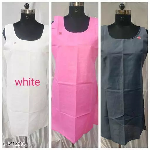 Comfy Women's Cotton Solid Long Camisoles Slip (Pack Of 3)