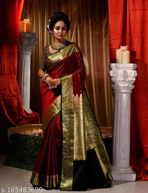 Banarasi Satin Silk Stone Work Saree With Heavy Pallu