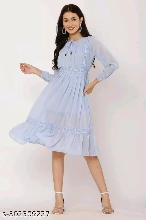 Blue Georgette Dress