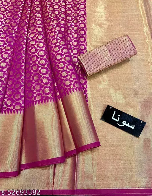Banarasi Zari gold woven jaal saree