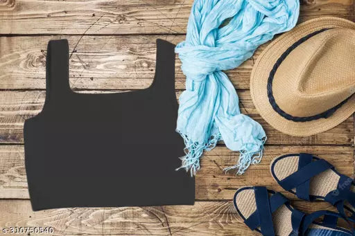 Women's Solid Cotton Rib Knit Crop Tank Top