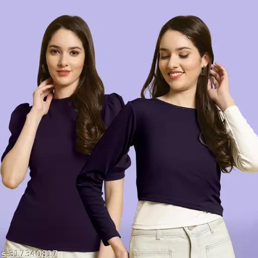 Clasic Casual Fashion Forward Women's Top - Pack of 2