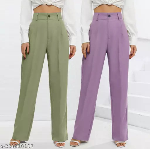 Mom Fit  Lavender&pista women Trouser