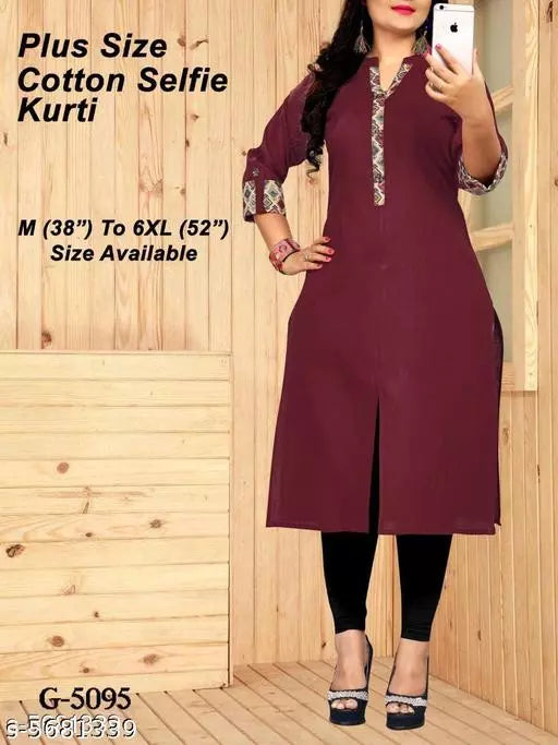 Women's Solid Cotton Kurti