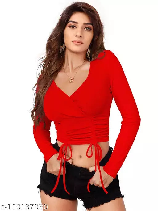 DHUNKI Women's Regular Crop Top