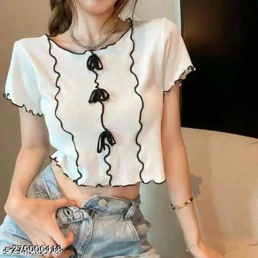 STYLISH KNITTERD 3 FRILL TOP