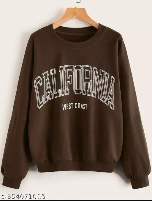 JKP COLLECTION   Unisex Full sleeves Latest Printed Fabric Fleece For Outdoor & Indoor Sweatshirt Color Brown
