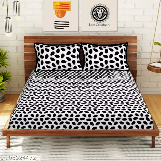 Double Pure Cotton Bedsheet With 2 Pillow Covers