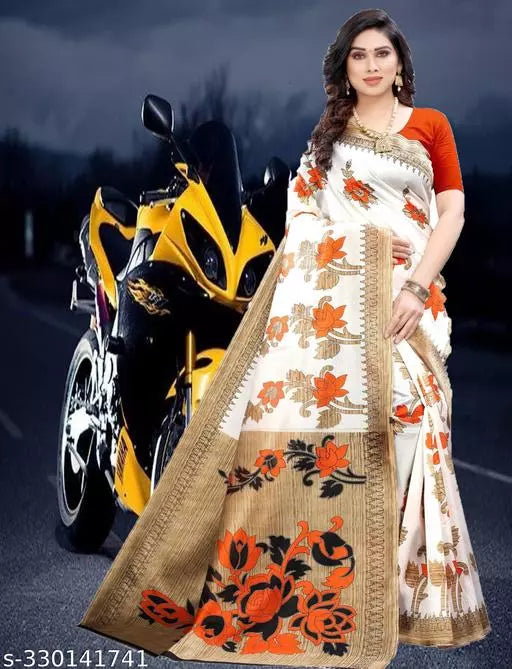 LIGHT WEIGHT SUPER DESIGNER ( KHAADI -COTTON BLEND MIX MATERIAL) SKIN FRIENDLY SAREE WITH UNSTICHED BLOUSE