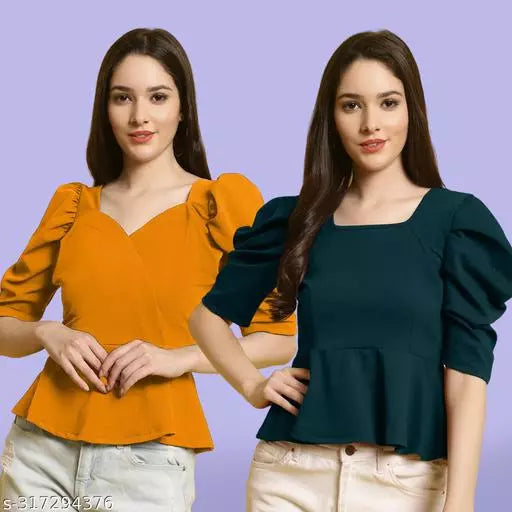 Clasic Casual Fashion Forward Women's Tops - Pack of 2
