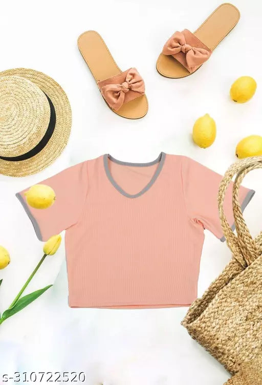 Women's Solid Cotton Rib Knit Crop Tank Top