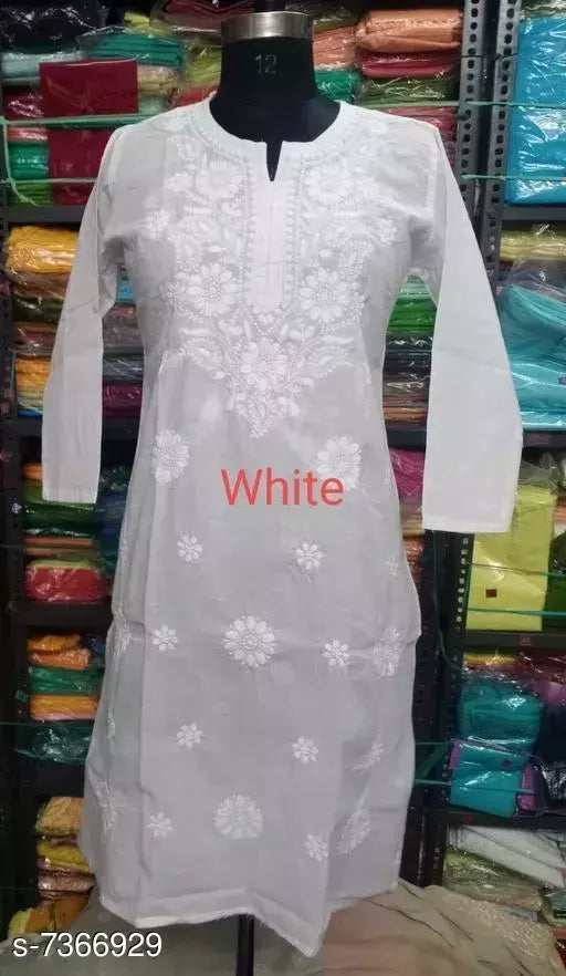 Embroidered Cotton Gol Boota Long Comp. Kurti