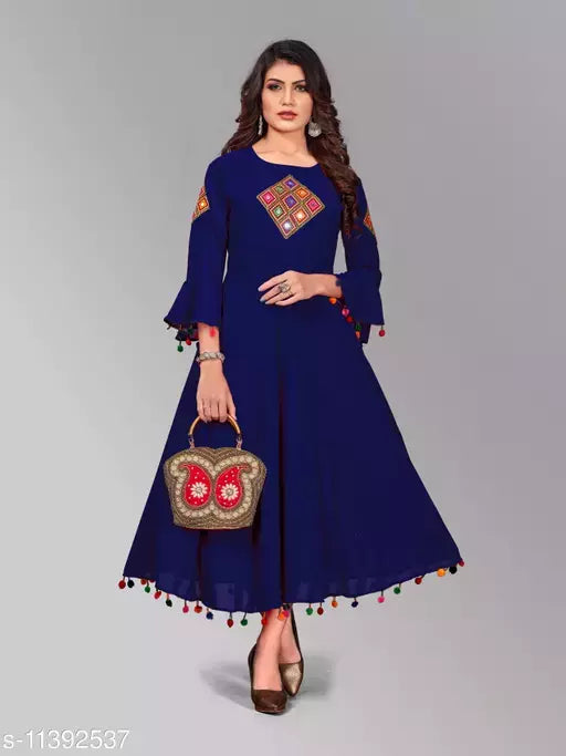 Women's Embroidered Georgette Anarkali Kurti