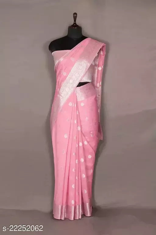 BANARASI SILK SILVER ZARI SAREE