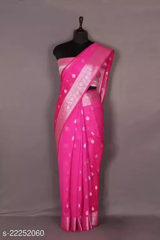 BANARASI SILK SILVER ZARI SAREE