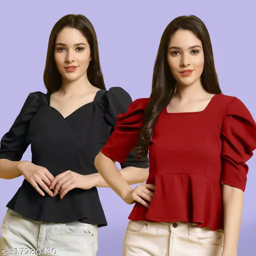 Classic Casual Fashion Forward Women's Tops - Pack of 2