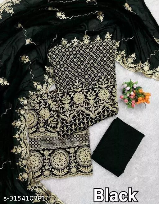 Trendy Fashionable Salwar Suits & Dress Materials Unstiched Patiala Embroidered Work Plus Double Layer Multiwork Sequence Work Georgette Salwar Suit & Dress Materials