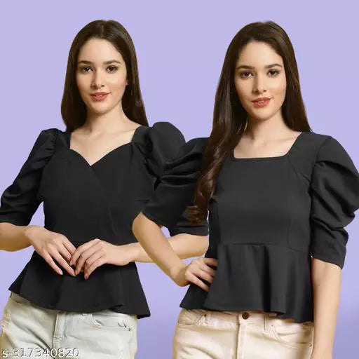 Clasic Casual Fashion Forward Women's Top - Pack of 2