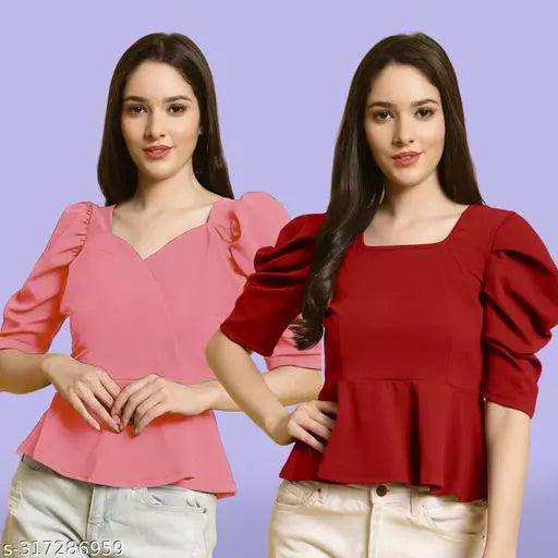 Clasic Casual Fashion Forward Women's Top - Pack of 2