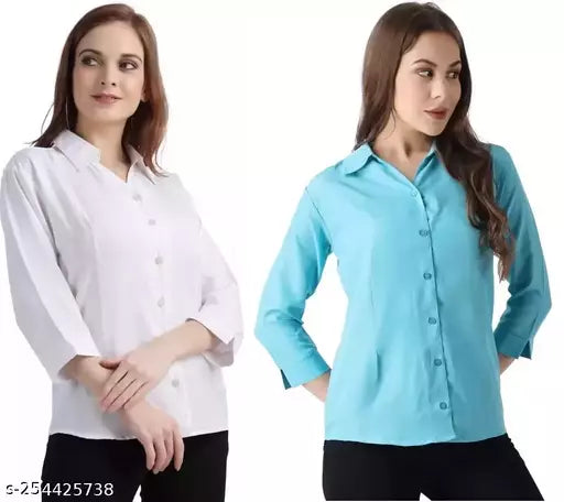 Trendy Formal Women and Girls Shirts Pack of 2
