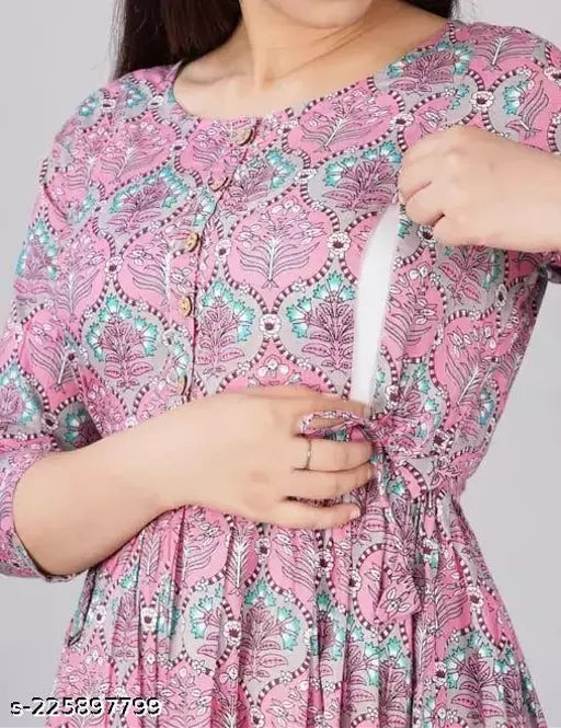 Mialo fashion maternity feeding kurtis for women with both side invisible zip.