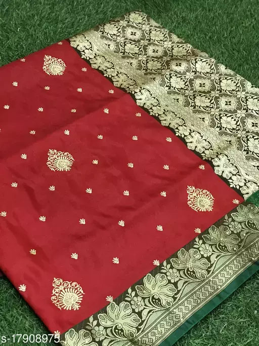 BANARASI SATIN SILK EMBROIDERY SAREE