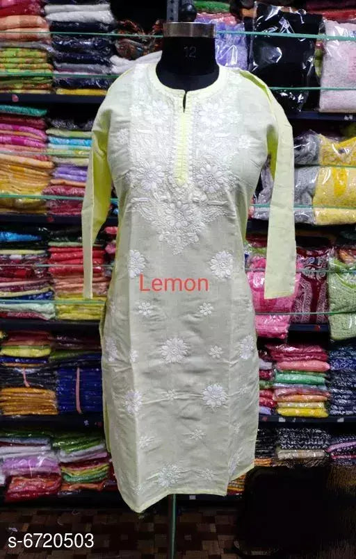 Embroidered Cotton Gol Boota Long Comp. Kurti