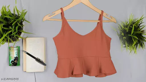 Women's Solid Cotton Rib Knit Crop Tank Top
