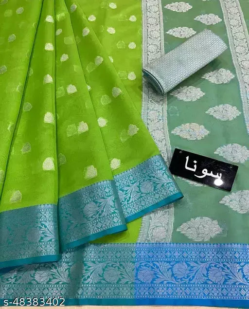 WOVEN BANARASI SILVER RUPA BOOTI SAREE