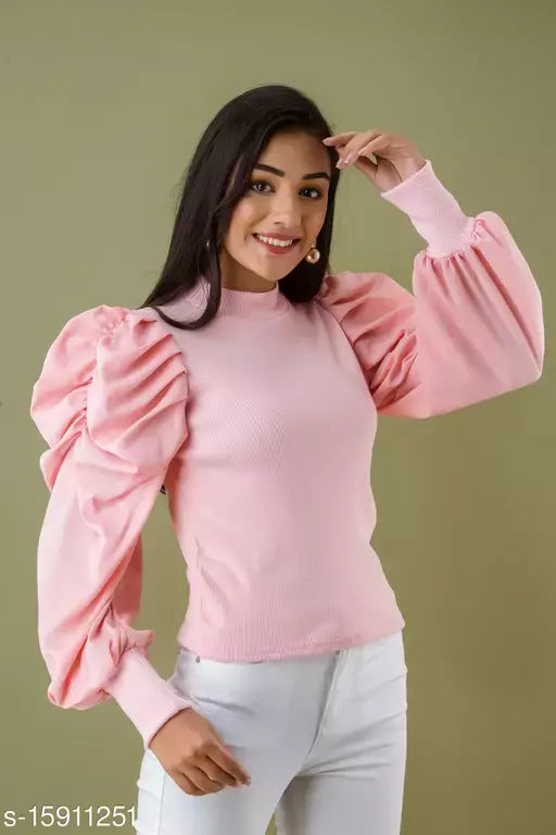 Mialo puff sleeves party wear top