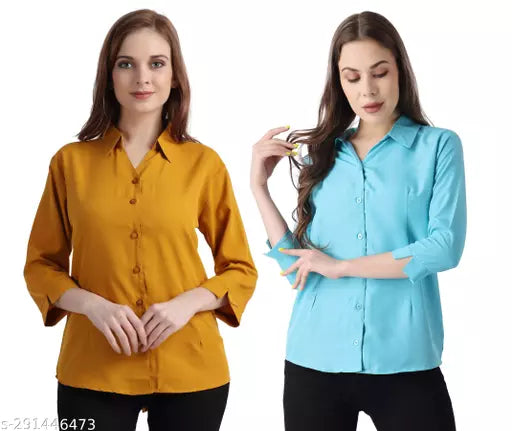Fancy Retro Women Shirts (Pack of 2)