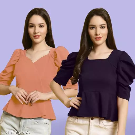 Clasic Casual Fashion Forward Women's Top - Pack of 2