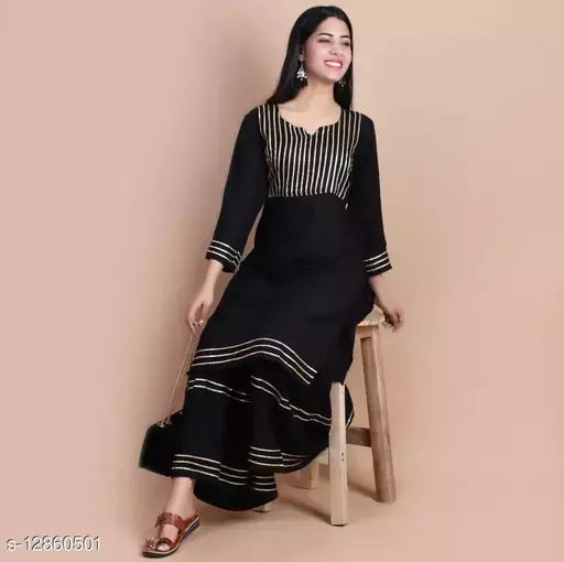 Mialo Lace plain sharara kurta.