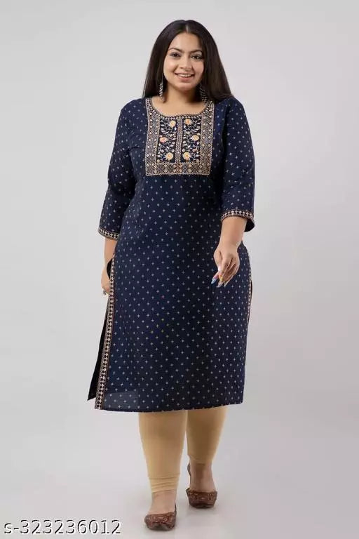 Stylish and Comfortable Plus-Size  Rayon Kurti for Women