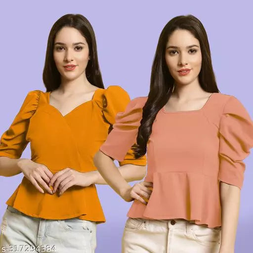 Clasic Casual Fashion Forward Women's Tops - Pack of 2