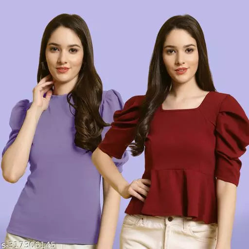 Clasic Casual Fashion Forward Women's Top - Pack of 2