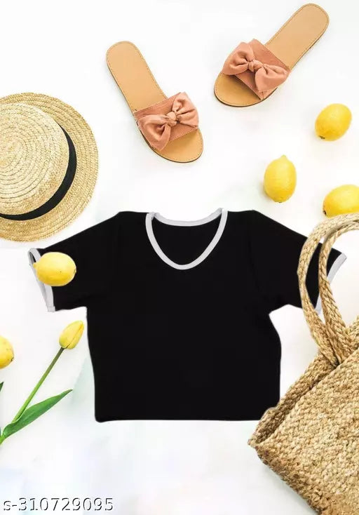 Women's Solid Cotton Rib Knit Crop Tank Top
