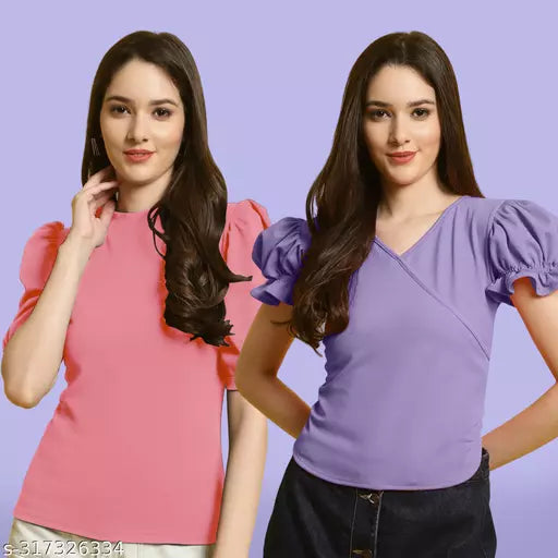 Clasic Casual Fashion Forward Women's Top - Pack of 2