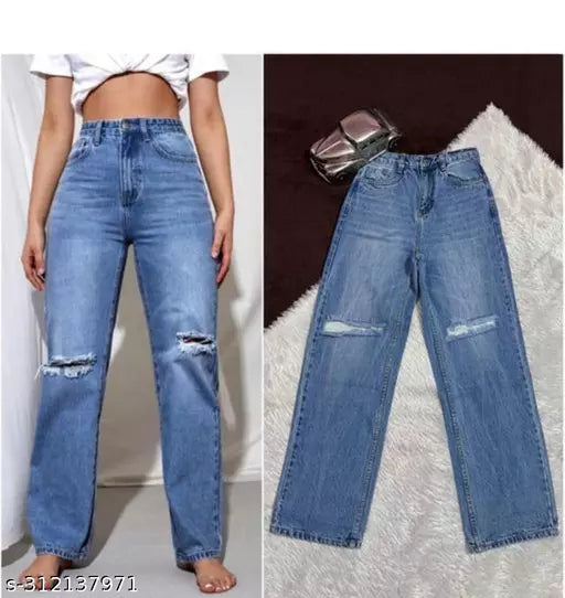 SAANU'S FASHION - Stylish Torned Distressed Boyfriend Women's Jeans For Girls & Women