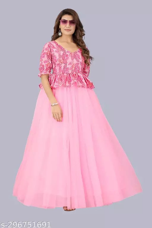 Printed Location with Sequence Work Net Dress