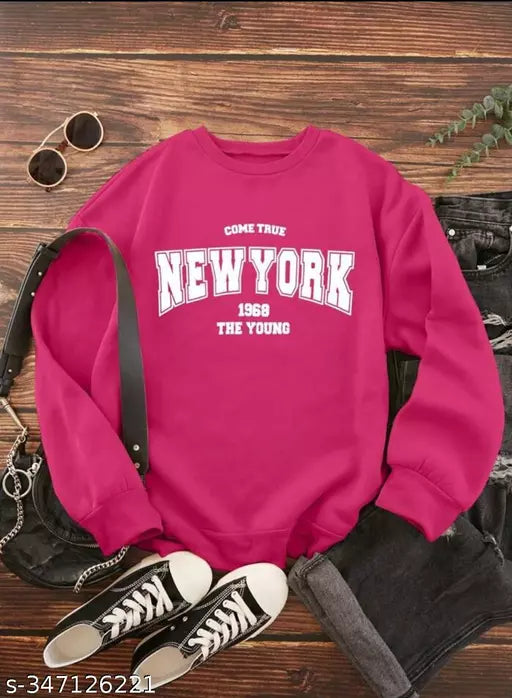 Jkp Collection Men's & Women's Casual  Solid  Long Sleeve Sweatshirt For New Stylish In Color Pink