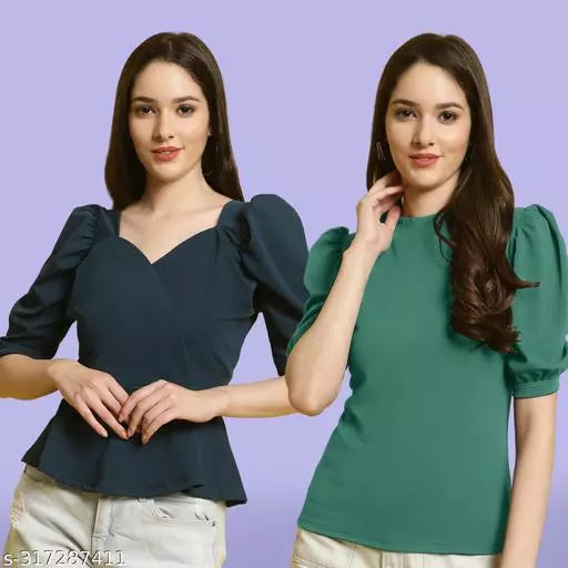Clasic Casual Fashion Forward Women's Top - Pack of 2