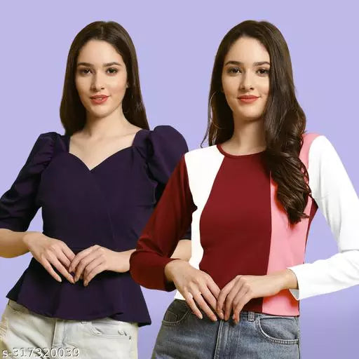 Casual Classic Fashion Forward Women's Top - Pack of 2